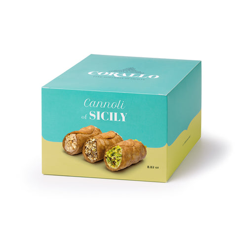 Cannoli di Sicilia Farciti con Crema al Pistacchio, Nocciola e Gianduia