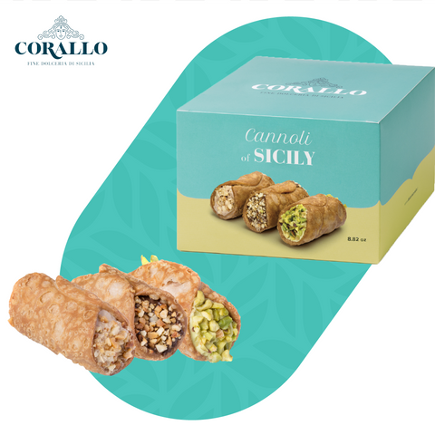 Cannoli di Sicilia Farciti con Crema al Pistacchio, Nocciola e Gianduia